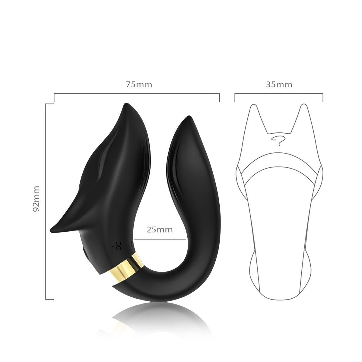 Fox Black - USB - 9 Vibratiestanden - Luxe Geschenkdoos - Zwart