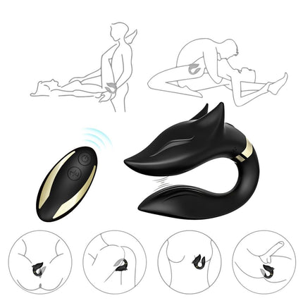 Fox Black - USB - 9 Vibration Modes - Luxury Gift Box - Black