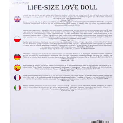 Bossoftoys Dennis Blow Up Love Doll - 150 cm - Real curly man - Extra masturbator - 59-00003