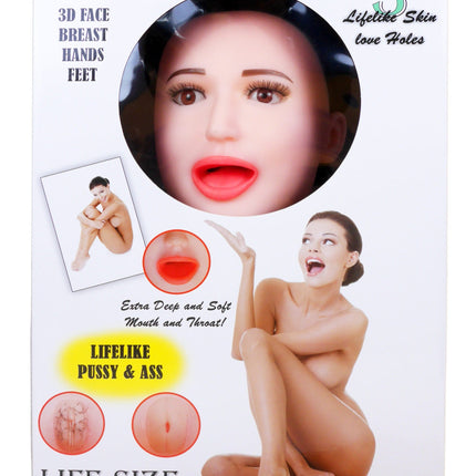Bossoftoys Angelina Blow Up Doll Real Face - Extra pump - Extra vibrating part - 59-00001