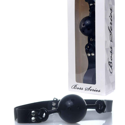Bossoftoys - 61-00031 - Ball Gag - adjustable - breathable - attractive colour window box - black