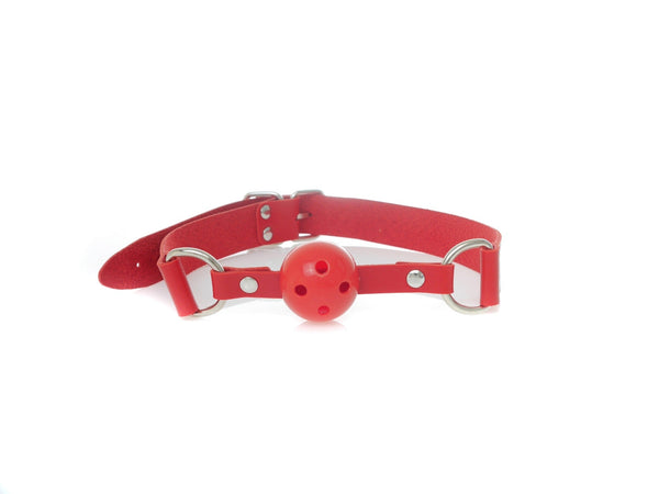 Ballgag Rood - Verstelbaar met Luchtgaten