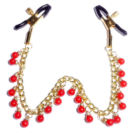 Bossoftoys - 61-00045 - Stimulator- Exclusive Nipple Clamps No. 15 -  gold nipple chain clamps - Strong Blister
