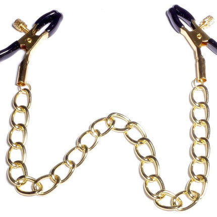 Bossoftoys - 61-00046 - Stimulator- Exclusive Nipple Clamps No. 16 -  gold nipple chain clamps - Strong Blister
