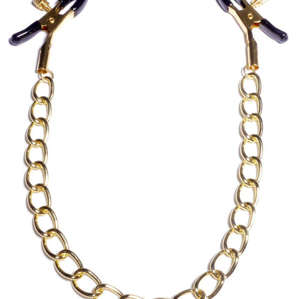 Bossoftoys - 61-00046 - Stimulator- Exclusive Nipple Clamps No. 16 -  gold nipple chain clamps - Strong Blister