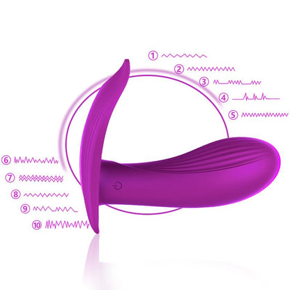 Remote Control Panty Vibrator - Warmtefunctie - Spraakbesturing - 10 Functies - Oplaadbaar - 9 cm x 9 cm - Luxe Geschenkdoos - Paars