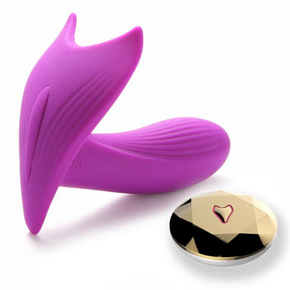 Remote Control Panty Vibrator - Warmtefunctie - Spraakbesturing - 10 Functies - Oplaadbaar - 9 cm x 9 cm - Luxe Geschenkdoos - Paars