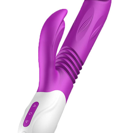 G-spot Vibrator - Siliconen - USB - 10 Functies + Expander en Stootfunctie - Luxe Kleurdoos - Paars