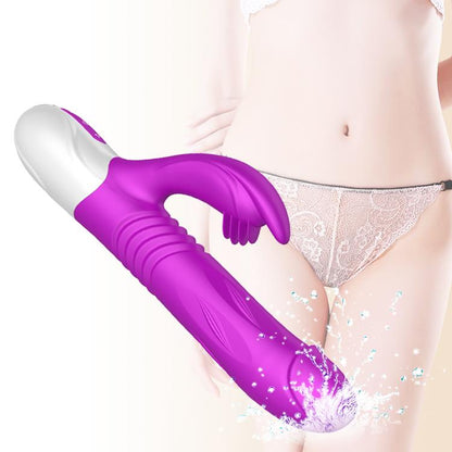 G-spot Vibrator - Siliconen - USB - 10 Functies + Expander en Stootfunctie - Luxe Kleurdoos - Paars