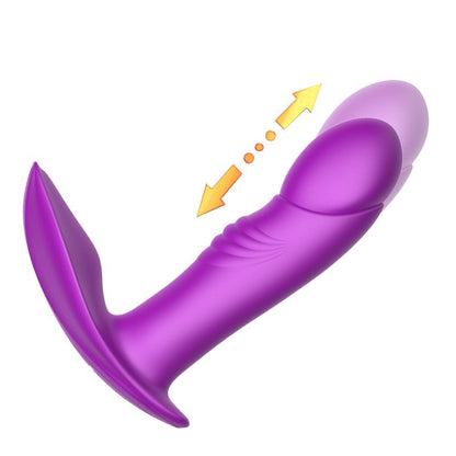 Massager - Silicone Panty Vibrator - USB - 7 Functions / Heating / Impact Function - Luxury Gift Box - Purple