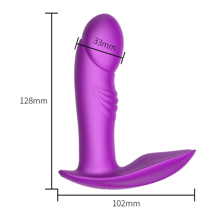 Massager - Silicone Panty Vibrator - USB - 7 Functions / Heating / Impact Function - Luxury Gift Box - Purple