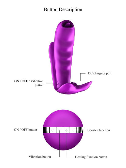 Remote Control Panty Vibrator - Warmtefunctie - Clitoris Stimulatiefunctie - 10 Functies - Oplaadbaar - Luxe Geschenkdoos - Paars