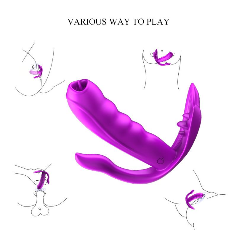 Remote Control Panty Vibrator - Heat Function - Clitoris Stimulation Function - 10 Functions - Rechargeable - Luxury Gift Box - Purple