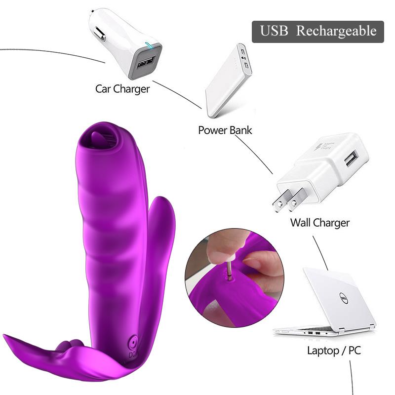Remote Control Panty Vibrator - Heat Function - Clitoris Stimulation Function - 10 Functions - Rechargeable - Luxury Gift Box - Purple
