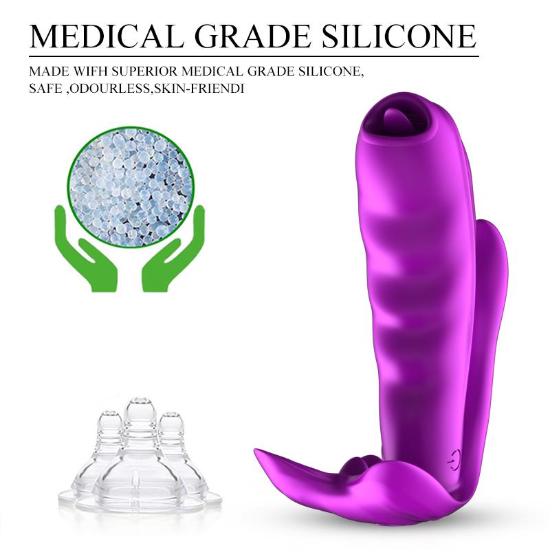 Remote Control Panty Vibrator - Heat Function - Clitoris Stimulation Function - 10 Functions - Rechargeable - Luxury Gift Box - Purple