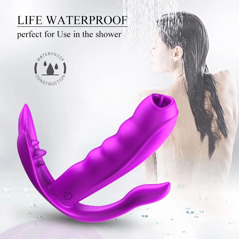 Remote Control Panty Vibrator - Heat Function - Clitoris Stimulation Function - 10 Functions - Rechargeable - Luxury Gift Box - Purple