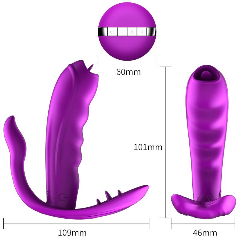 Remote Control Panty Vibrator - Heat Function - Clitoris Stimulation Function - 10 Functions - Rechargeable - Luxury Gift Box - Purple