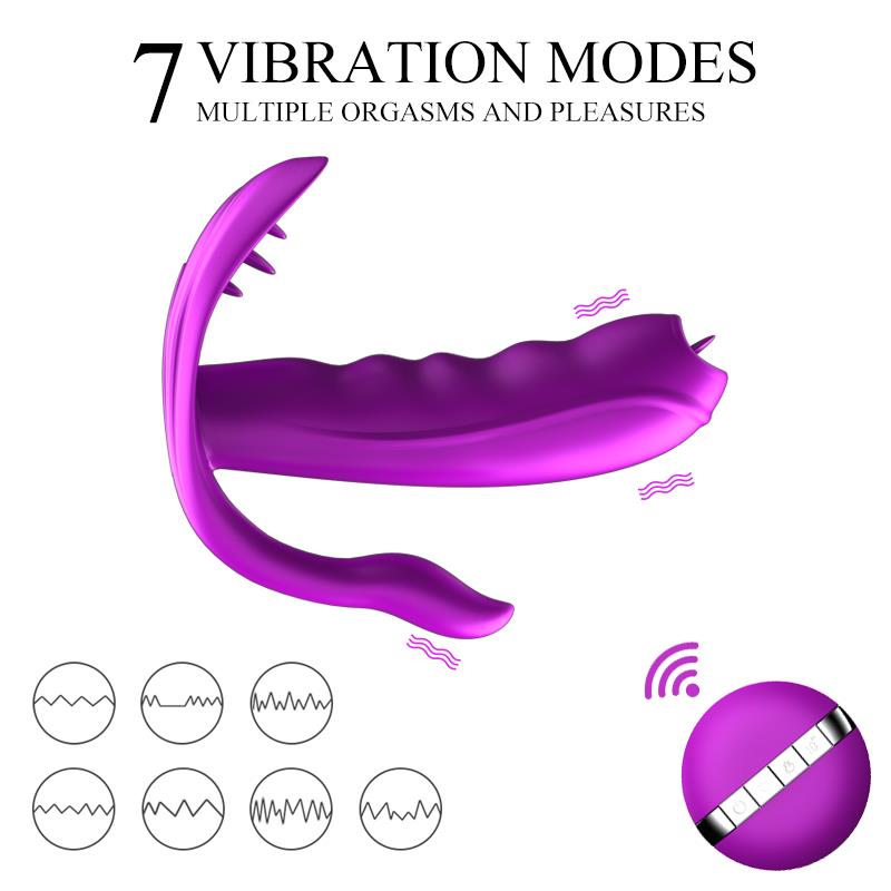 Remote Control Panty Vibrator - Heat Function - Clitoris Stimulation Function - 10 Functions - Rechargeable - Luxury Gift Box - Purple