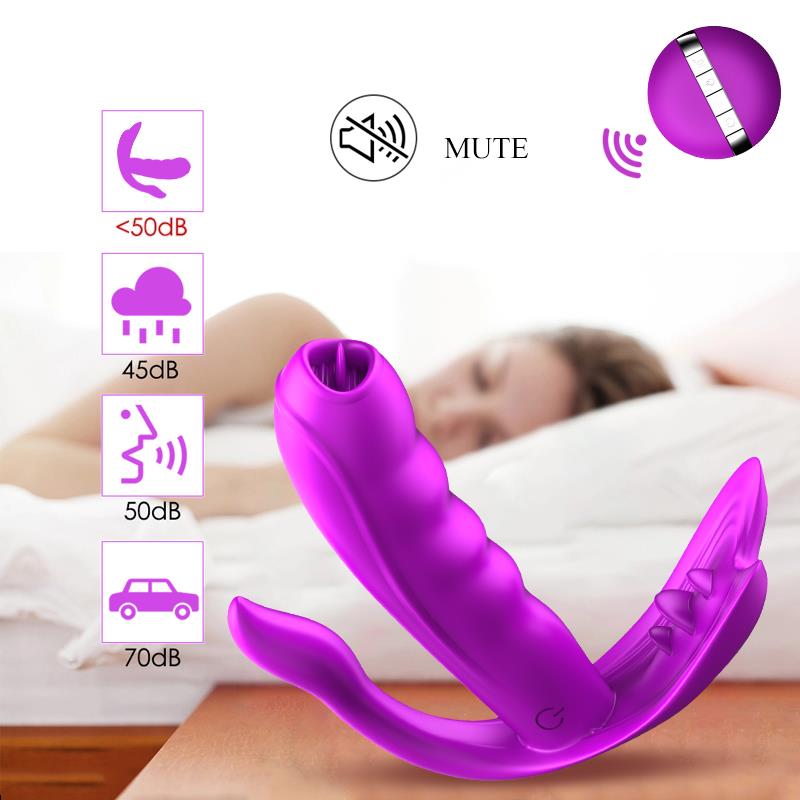 Remote Control Panty Vibrator - Heat Function - Clitoris Stimulation Function - 10 Functions - Rechargeable - Luxury Gift Box - Purple