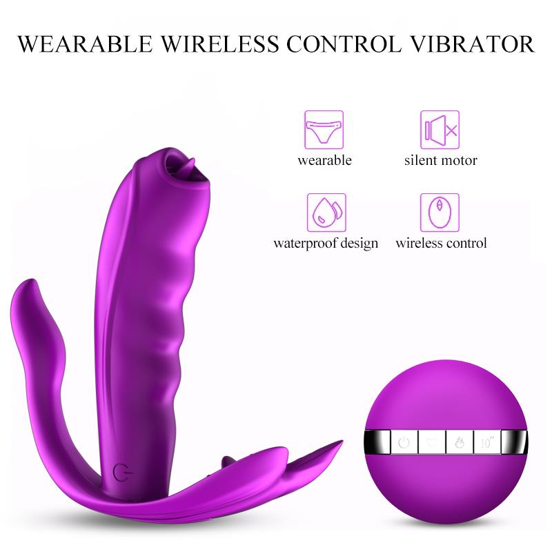 Remote Control Panty Vibrator - Heat Function - Clitoris Stimulation Function - 10 Functions - Rechargeable - Luxury Gift Box - Purple