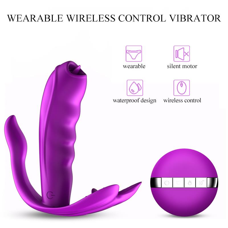 Remote Control Panty Vibrator - Warmtefunctie - Clitoris Stimulatiefunctie - 10 Functies - Oplaadbaar - Luxe Geschenkdoos - Paars