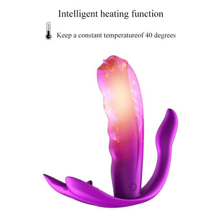 Remote Control Panty Vibrator - Warmtefunctie - Clitoris Stimulatiefunctie - 10 Functies - Oplaadbaar - Luxe Geschenkdoos - Paars