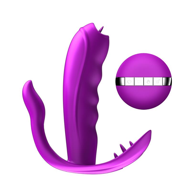 Remote Control Panty Vibrator - Heat Function - Clitoris Stimulation Function - 10 Functions - Rechargeable - Luxury Gift Box - Purple