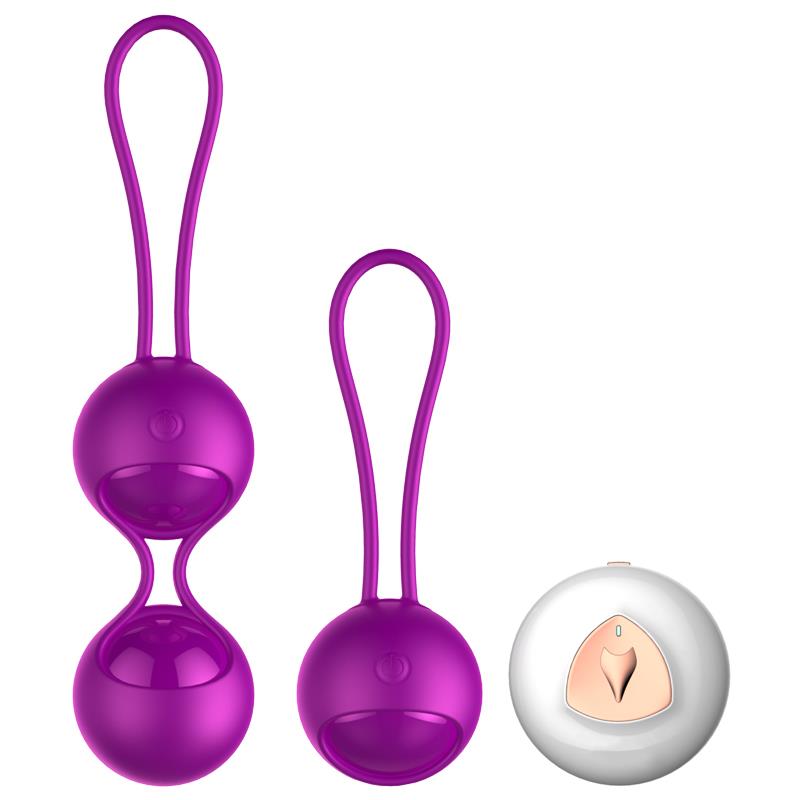 Remote Control Kegel Balls - 2 Balls and 1 Ball - 10 Functions - Oplaadbaar - Luxe Geschenkdoos - Paars