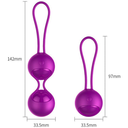 Remote Control Kegel Balls - 2 Balls and 1 Ball - 10 Functions - Rechargeable - Luxury Gift Box - Purple