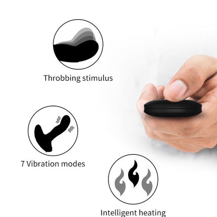 Boss of Toys - Vibrator - Siliconen Massager - USB - 7 Functies - Pulsator - Verwarming - Zwart - 63-00040