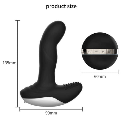 Boss of Toys - Vibrator - Silicone Massager - USB - 7 Functions - Pulsator - Heating - Black - 63-00040