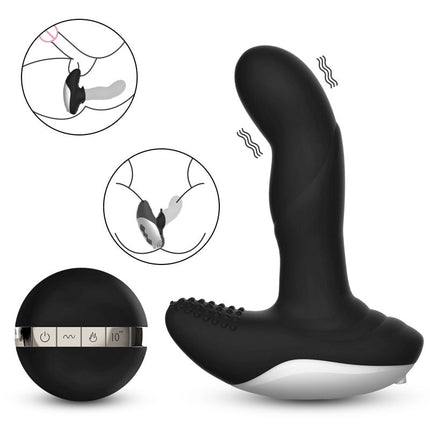 Boss of Toys - Vibrator - Siliconen Massager - USB - 7 Functies - Pulsator - Verwarming - Zwart - 63-00040