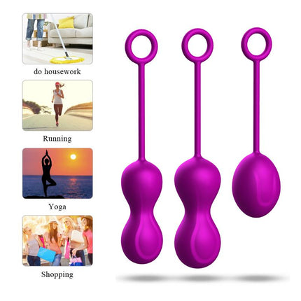 Kegelballen 3-Pack Set - Luxe Geschenkdoos - Paars - Geisha Ball Set