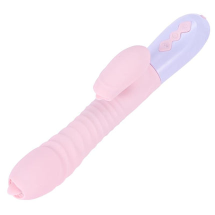 Bossoftoys - 63-00051 - Wibrator-Silicone Vibrator - USB Rechargeable - 7 Functions and Thrusting Function - Heating - Pink