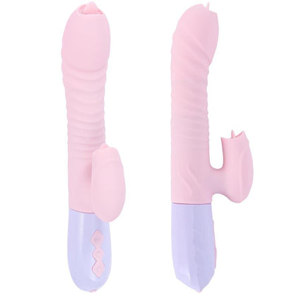 Bossoftoys - 63-00051 - Wibrator-Silicone Vibrator - USB Rechargeable - 7 Functions and Thrusting Function - Heating - Pink
