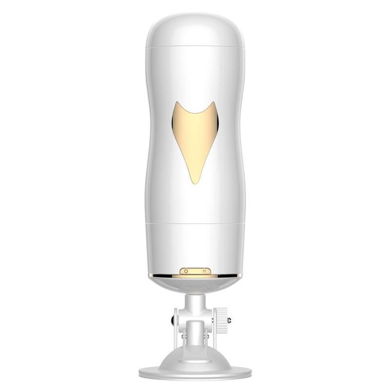 Vibrerende Masturbator 28 cm met Zuignap - Huidskleur