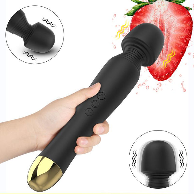 Bossoftoys - 63-00060 - Stimulator - Silicone Massager Black USB - 6 Vibrations - Mini wand