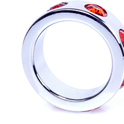 Bossoftoys - 64-00004 - Metal - Cockring - Diamonds - Red - Medium