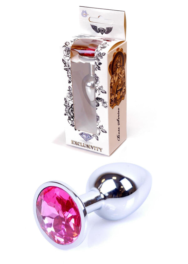 Anal Plug Zilver met Roze Steen