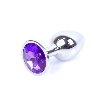 Anaalplug Zilver met Paarse Steen