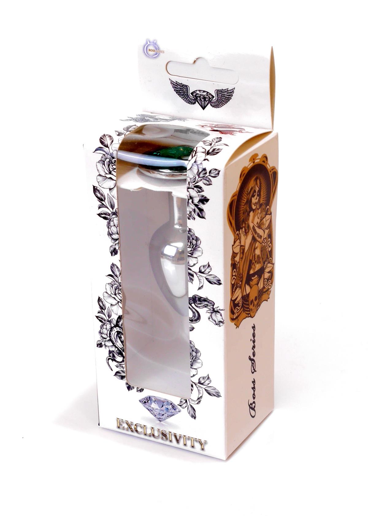 Bossoftoys - 64-00011 - Plug - Silver - Anal - Green - 7 cm - dia 2,7 cm - Colour window box