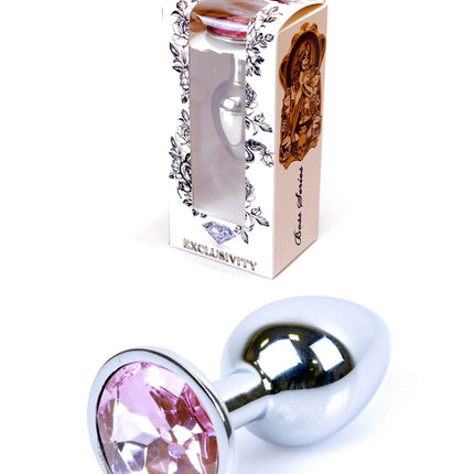 Bossoftoys - 64-00015- Plug - Silver - Anal - Pink stone