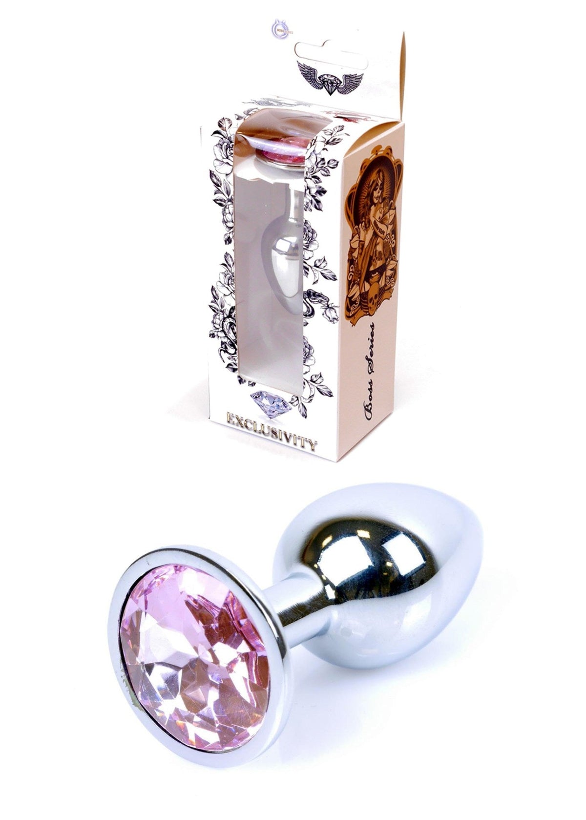 Anal Plug Zilver met Roze Steen