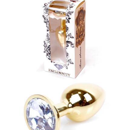 64-00021 gold plug clear stone