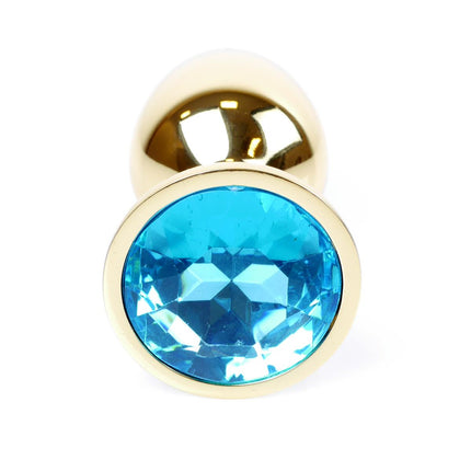 Bossoftoys - 64-00022 - Plug - Gold - Anal - Light Blue stone - attractive colour window box