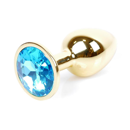Bossoftoys - 64-00022 - Plug - Gold - Anal - Light Blue stone - attractive colour window box
