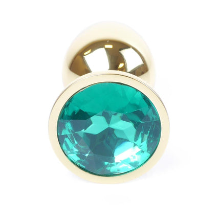 Bossoftoys - 64-00024 - Plug - Gold - Anal - Green stone - attractive colour window box