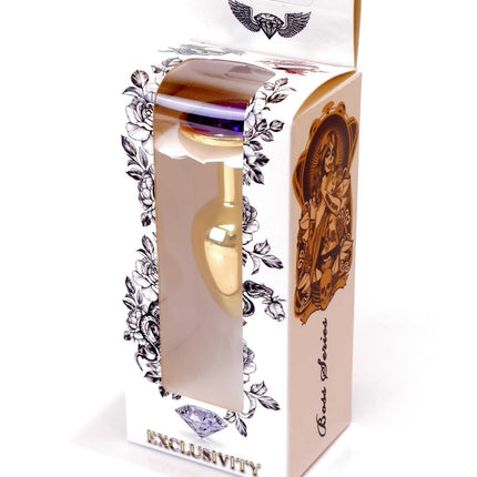 Bossoftoys - 64-00025 - Plug - Gold - Anal - Purple stone - attractive colour window box
