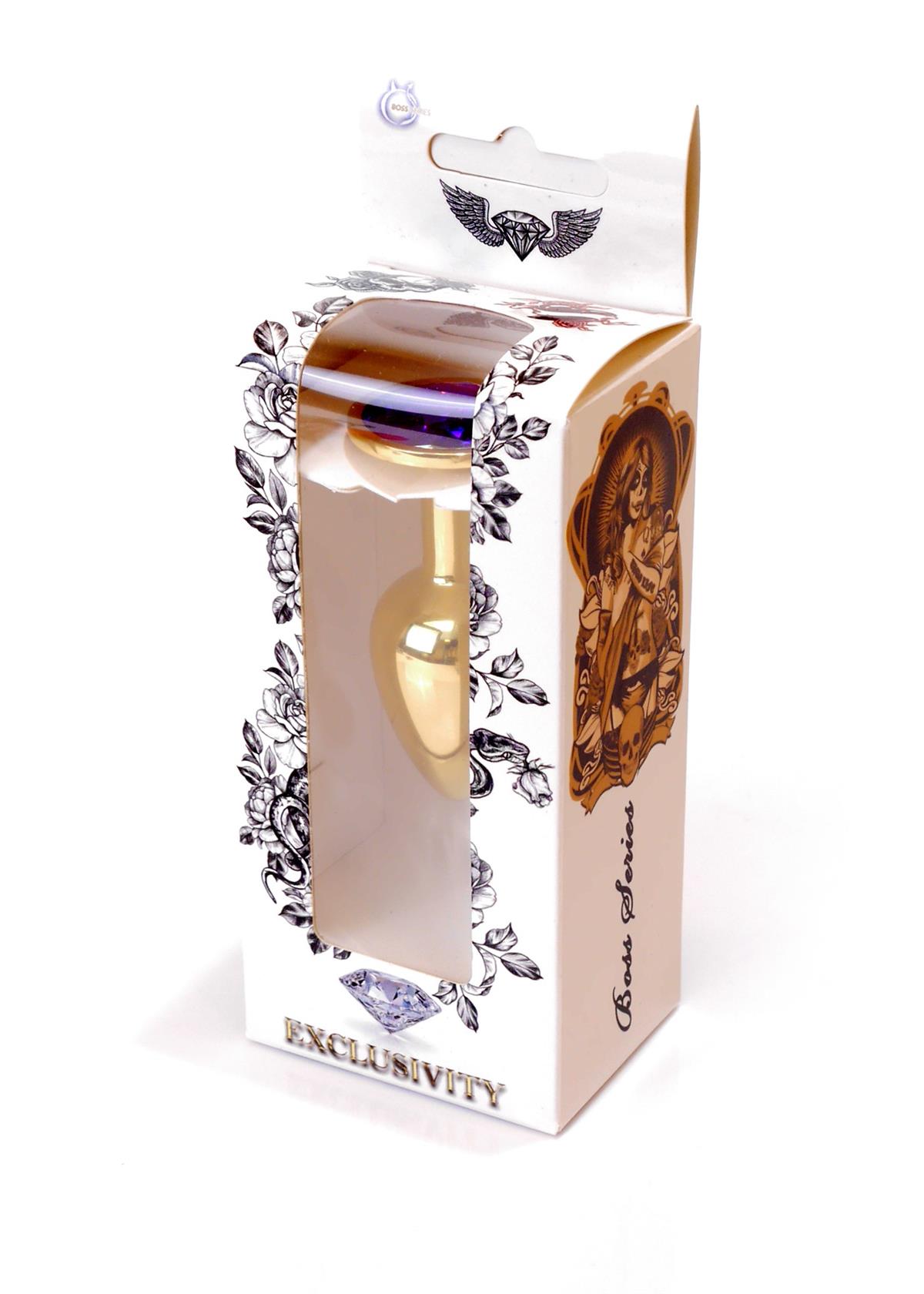 Bossoftoys - 64-00025 - Plug - Gold - Anal - Purple stone - attractive colour window box