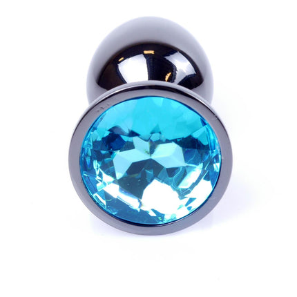 Bossoftoys - 64-00031 - Plug - Dark Silver - Anal - Light Blue - length 7 cvm - dia 2,7 cm